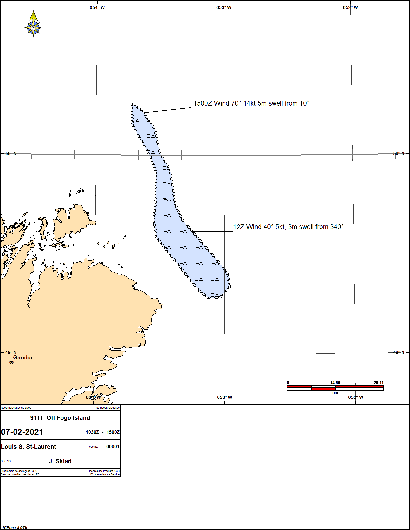 Carte des glaces Golfe du Saint-Laurent