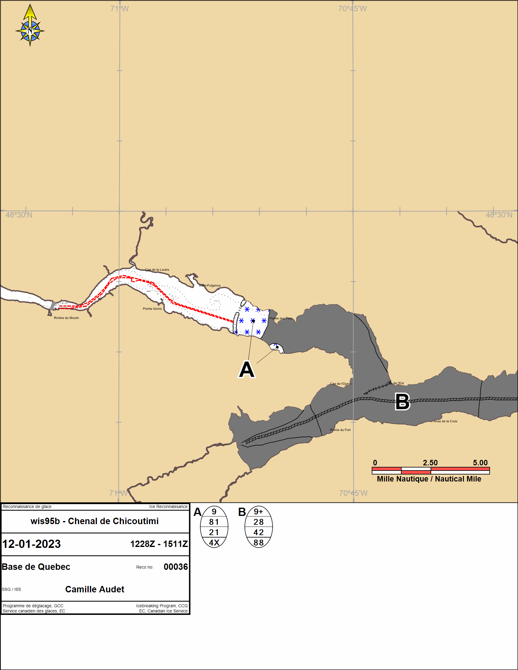 Ice charts Saguenay River